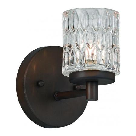 TRANS GLOBE 1Lt Sconce-Grooved Crystal Gla 20491 ROB